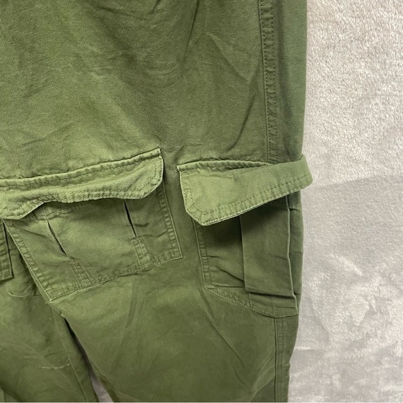Forever 21 women’s army green cargo pants wide leg size large double pockets - Picture 3 of 8